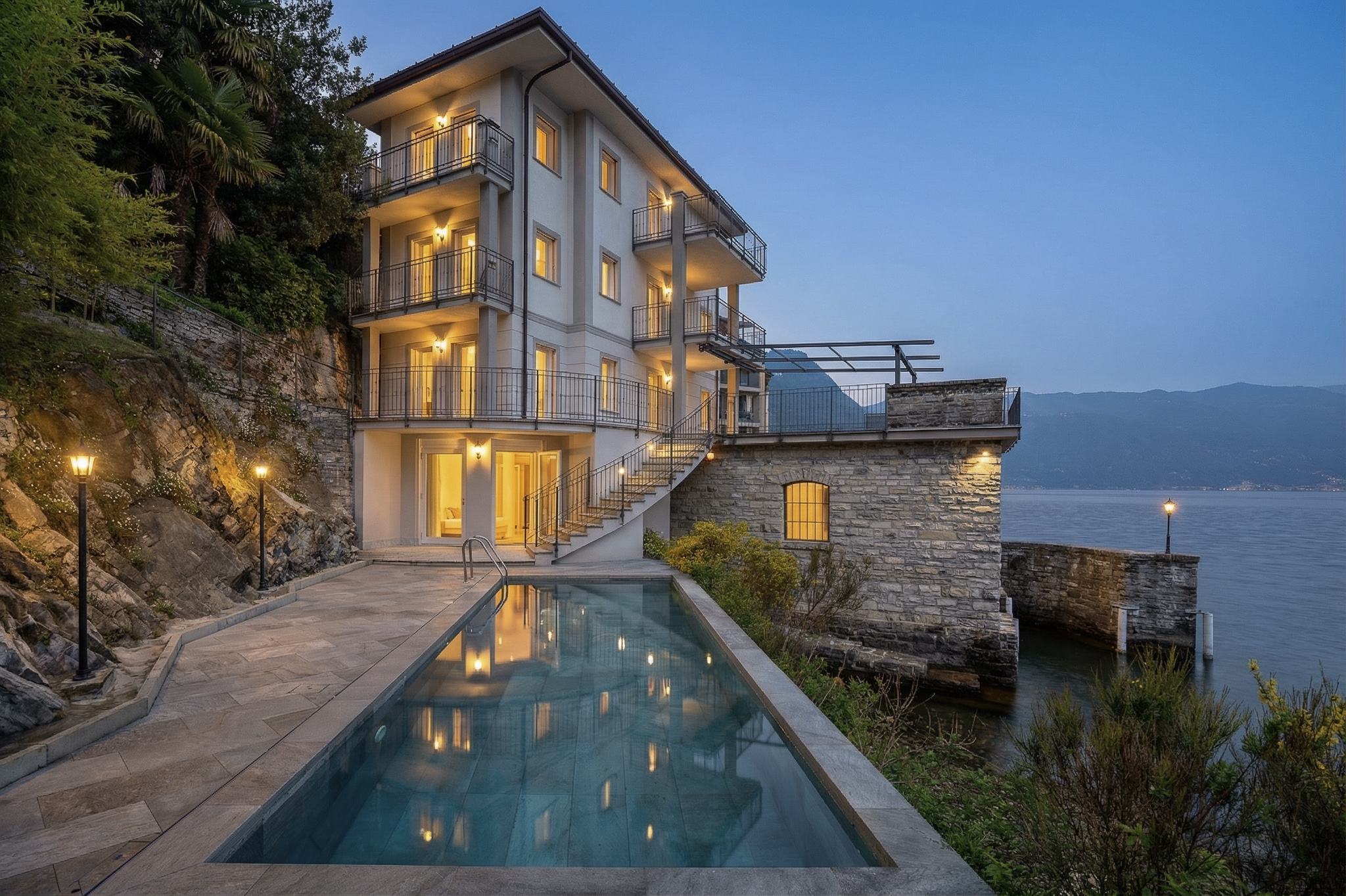 Exterior after AI LightLab blue hour glow preset